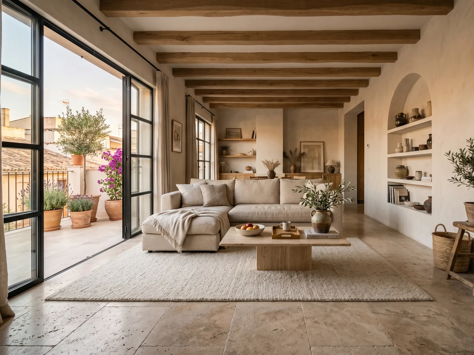 A beautifully finished, light-filled interior of a SFERO-renovated Spanish home