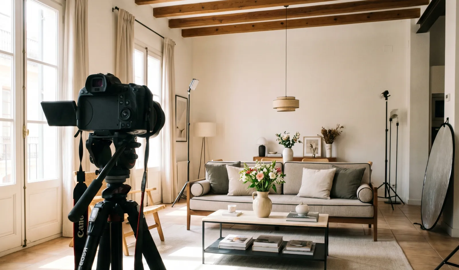 A bright, beautifully staged Valencian apartment photographed for a premium rental listing