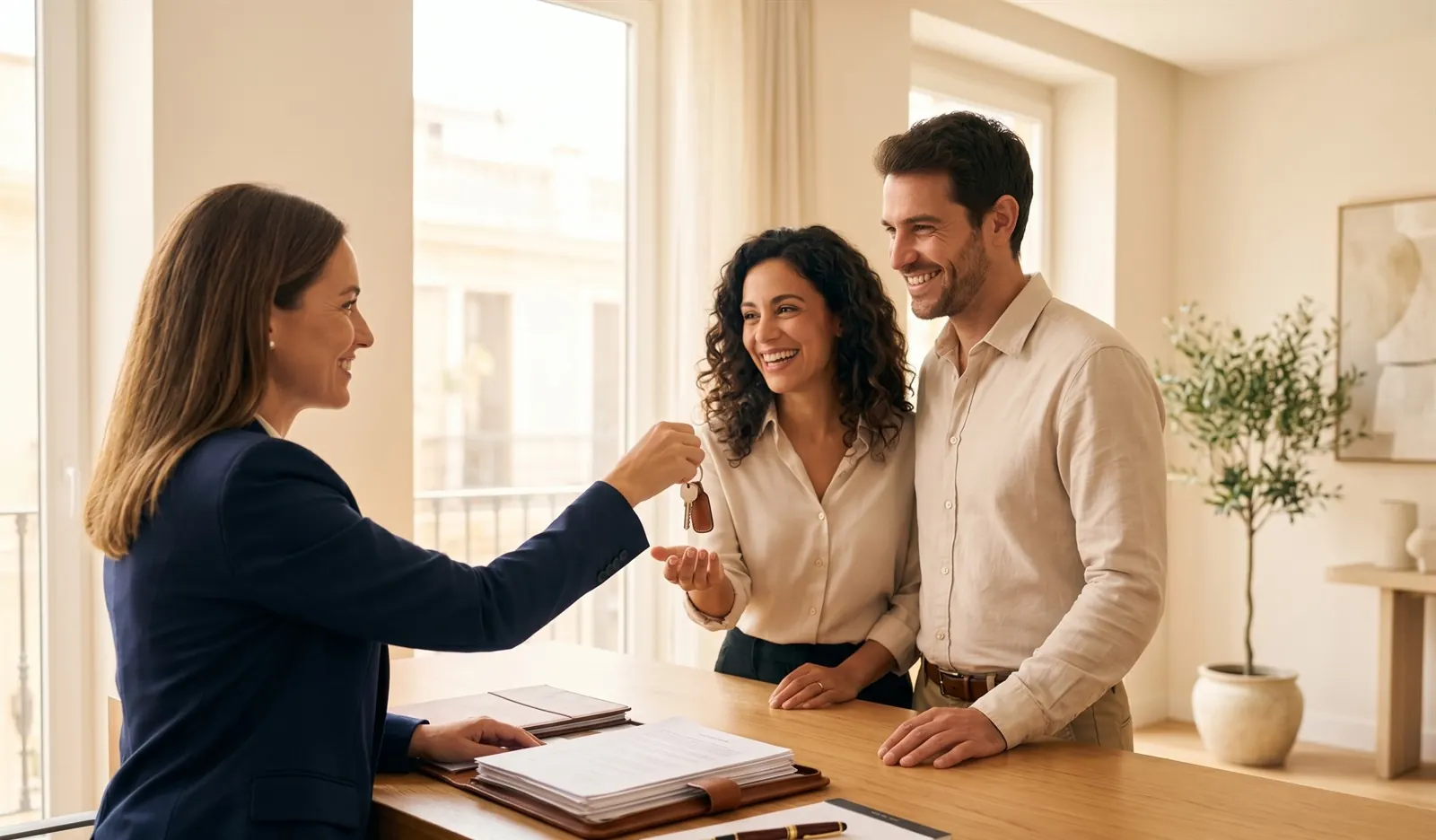 A SFERO agent handing over the keys after a completed sale