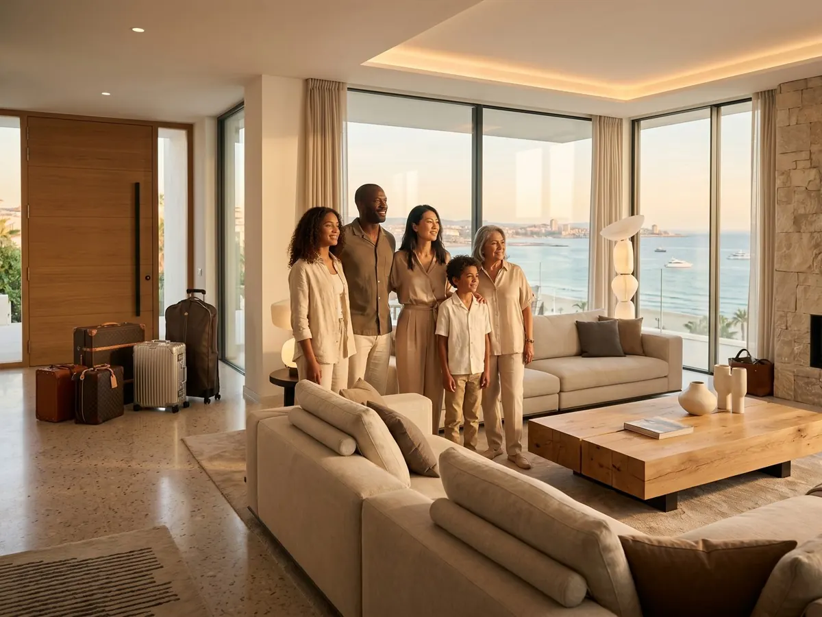 International family in a move-in-ready luxury villa