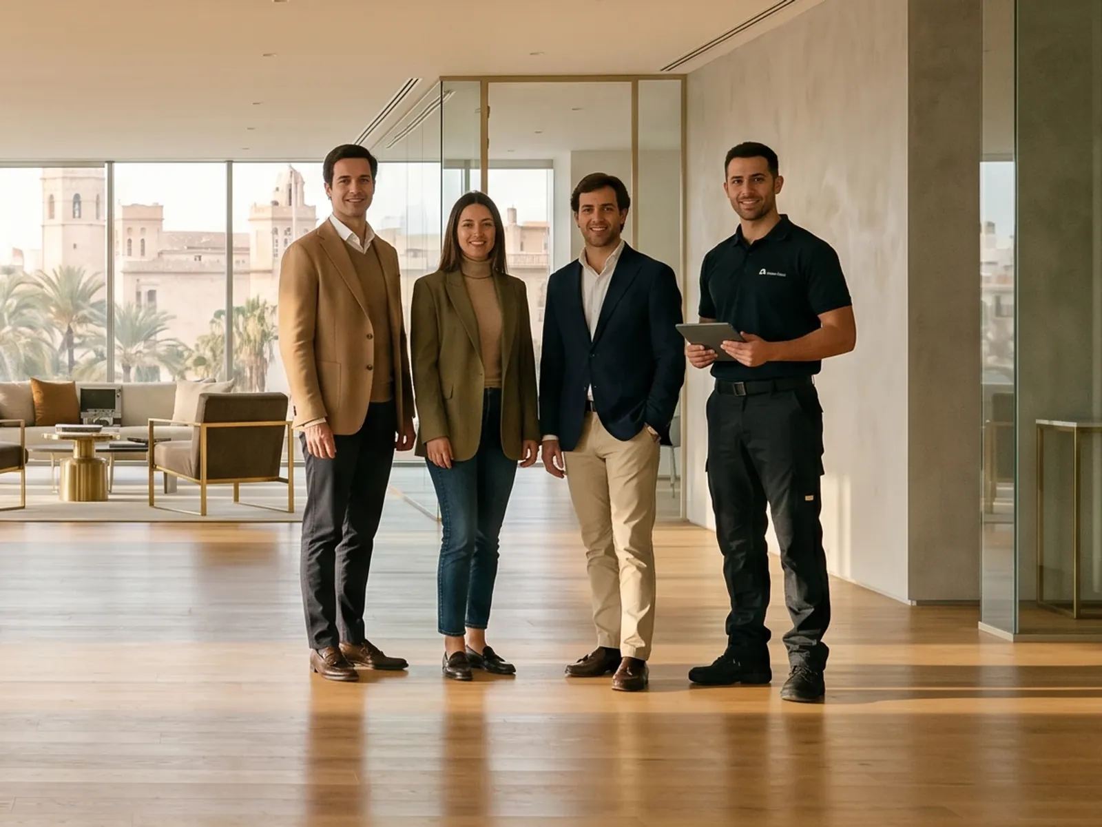 The SFERO aftersales team of four specialists in a premium Valencia office – lifestyle support long after the keys